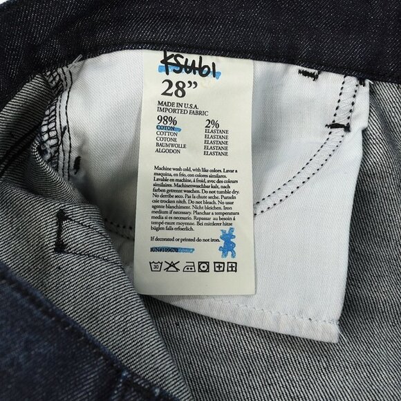 KSUBI Pre Loved Raw Indigo SUPER SKINNY ZIP Cotton Stretch Denim Jean 28 NWT - Picture 4 of 4